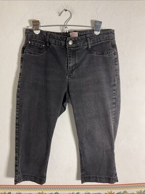 Canyon River Blues Capri Crop Jeans, Size 10, Black Denim